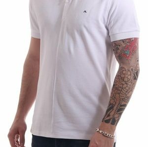 Mens J Lindeberg White Polo Size L, Slim Fit, Nice